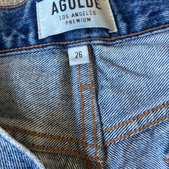 AGOLDE Parker Cut Off Denim Shorts Dark Swapmeet Sz 26 100% Cotton A026 E-811 - Picture 3 of 6